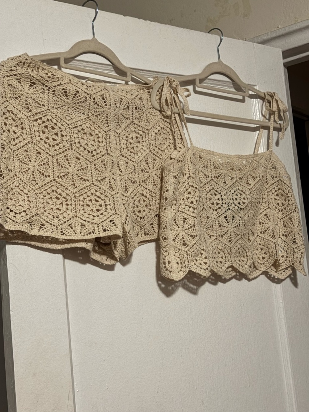 H&M Crochet Beach Set Crop Top & Shorts